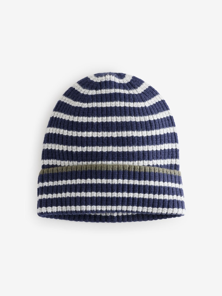 Gap Blue CashSoft Stripe Beanie - Image 1 of 3 Gap Blue CashSoft Stripe Beanie - Image 1 of 3