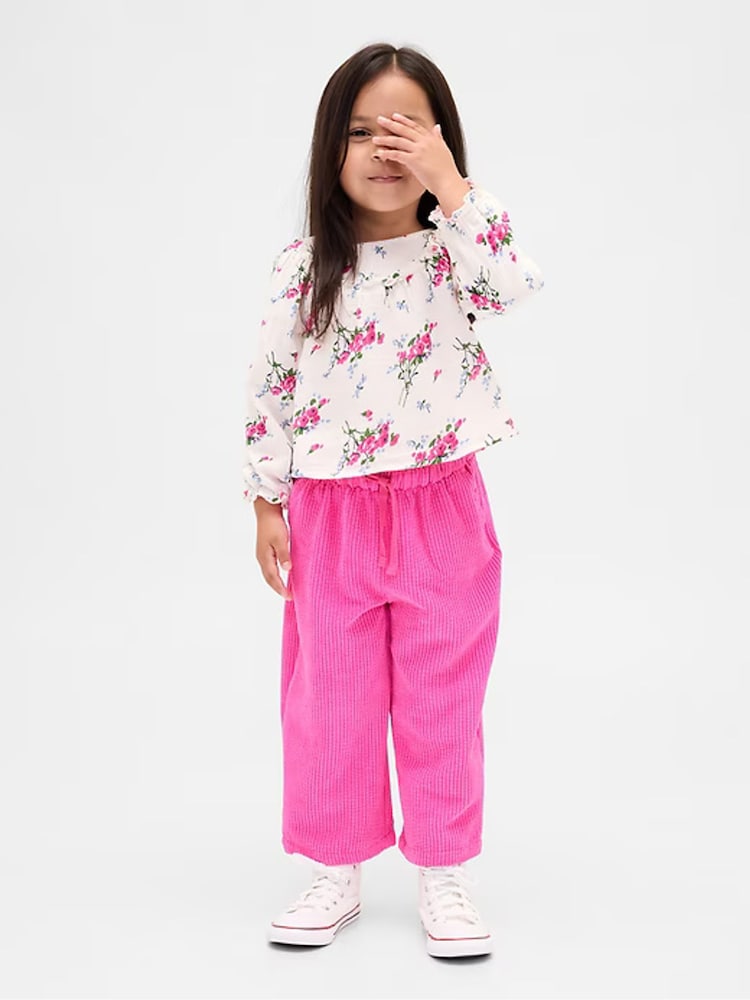 Gap Pink Floral Cotton Gauze and Corduroy Outfit Set (6mths-5yrs) (6mths-5yrs) - Image 1 of 3 Gap Pink Floral Cotton Gauze and Corduroy Outfit Set (6mths-5yrs) (6mths-5yrs) - Image 1 of 3