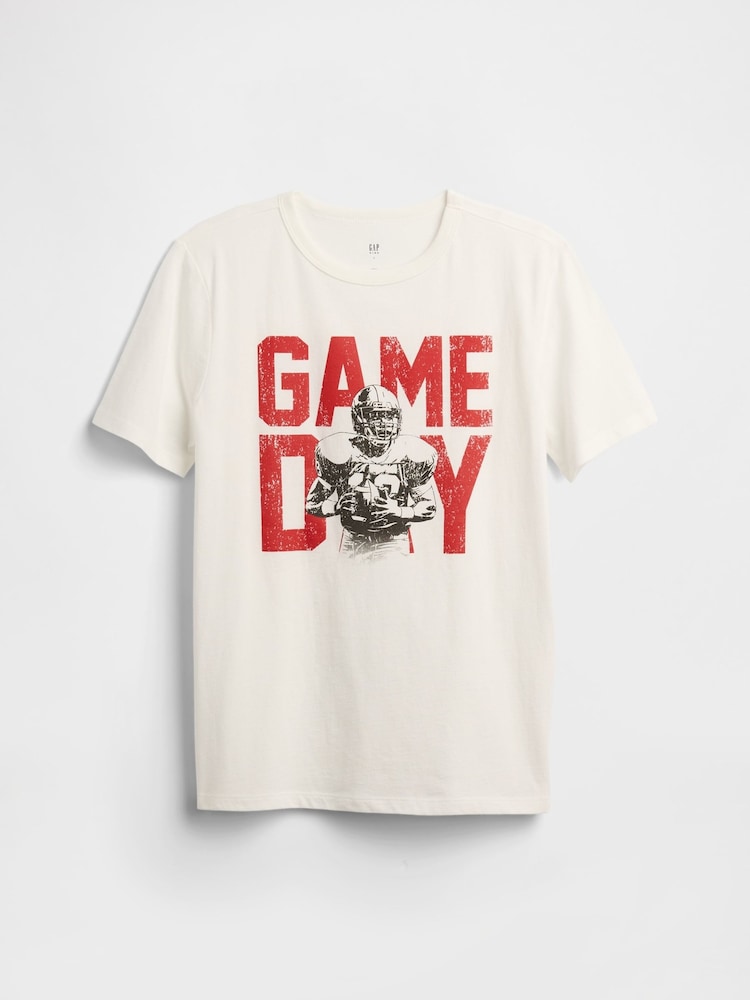 Gap White Graphic T-Shirt (4-13yrs) (4-13yrs) - Image 1 of 2