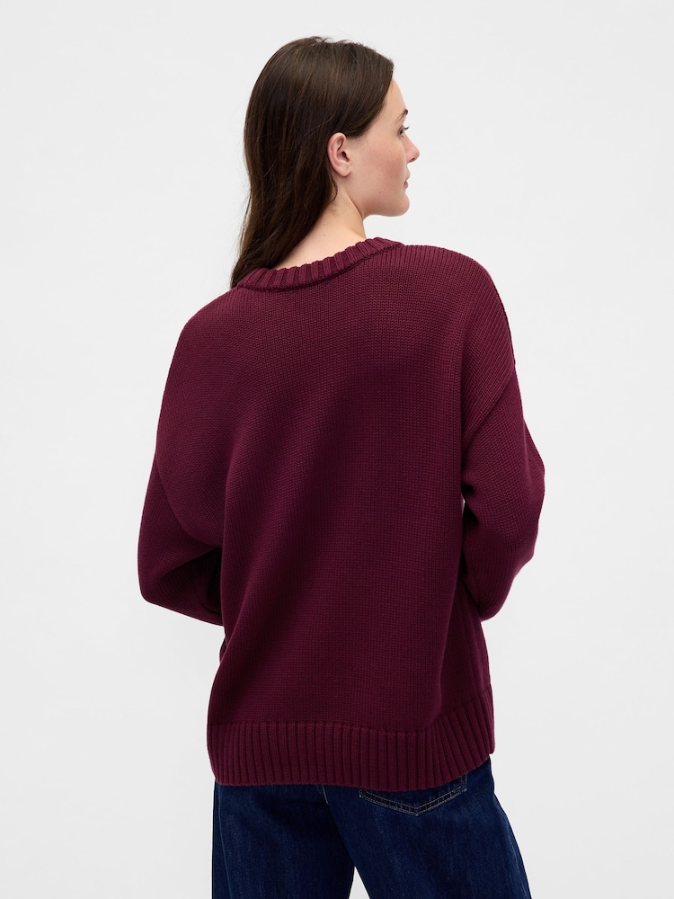 Gap Burgundy Red Oversized Sweatshirt - Image 2 of 4