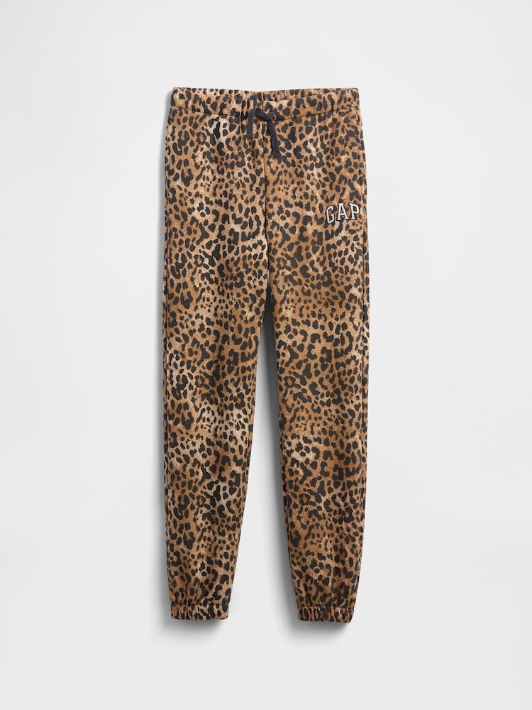 Gap Brown Leopard Logo Heritage Joggers (4-13yrs) (4-13yrs) - Image 1 of 3 Gap Brown Leopard Logo Heritage Joggers (4-13yrs) (4-13yrs) - Image 1 of 3