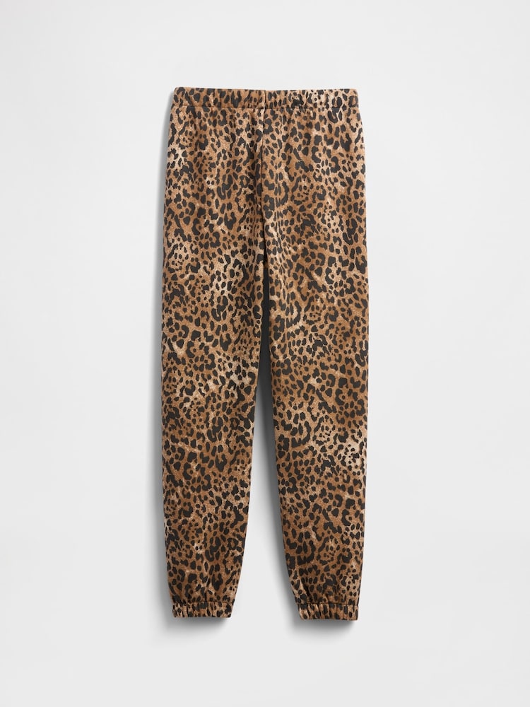 Gap Brown Leopard Logo Heritage Joggers (4-13yrs) (4-13yrs) - Image 2 of 3 Gap Brown Leopard Logo Heritage Joggers (4-13yrs) (4-13yrs) - Image 2 of 3