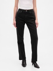 Gap Black High Waisted 90s Slim Straight Jeans - Image 1 of 6