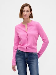 Gap Pink Soft Touch Crop Cardigan - Image 1 of 4