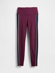 Gap Burgundy Red High Waisted Power Full Length Stripe Leggings - Image 1 of 1