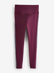 Gap Burgundy Red High Waisted Power Full Length Stripe Leggings - Image 6 of 9