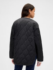 Gap Black Lightweight Oversized Quilted Liner Jacket - Image 2 of 5