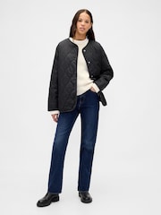 Gap Black Lightweight Oversized Quilted Liner Jacket - Image 3 of 5