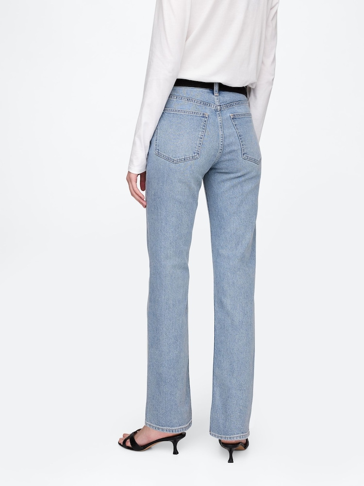 Gap Ligth Wash Blue High Waisted 90s Straight Jeans - Image 2 of 6 Gap Ligth Wash Blue High Waisted 90s Straight Jeans - Image 2 of 6