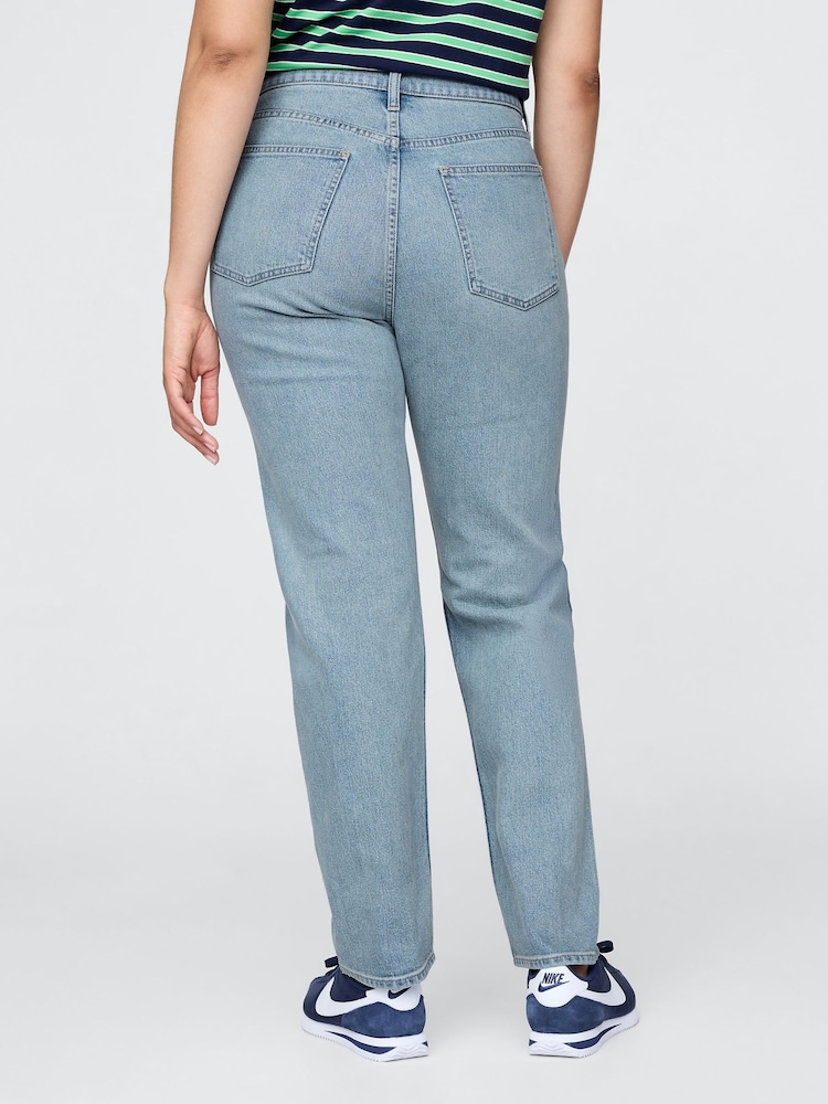 Gap Ligth Wash Blue High Waisted 90s Straight Jeans - Image 6 of 6 Gap Ligth Wash Blue High Waisted 90s Straight Jeans - Image 6 of 6