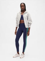 Gap Blue High Waisted Power Full Length Stripe Leggings - Image 4 of 5
