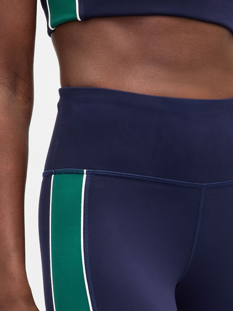 Gap Blue High Waisted Power Full Length Stripe Leggings - Image 5 of 5 Gap Blue High Waisted Power Full Length Stripe Leggings - Image 5 of 5