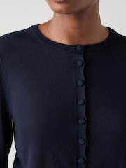 LK Bennett Lottie Plain Merino Cotton Fine Gauge Cardigan - Imagem 4 de 4