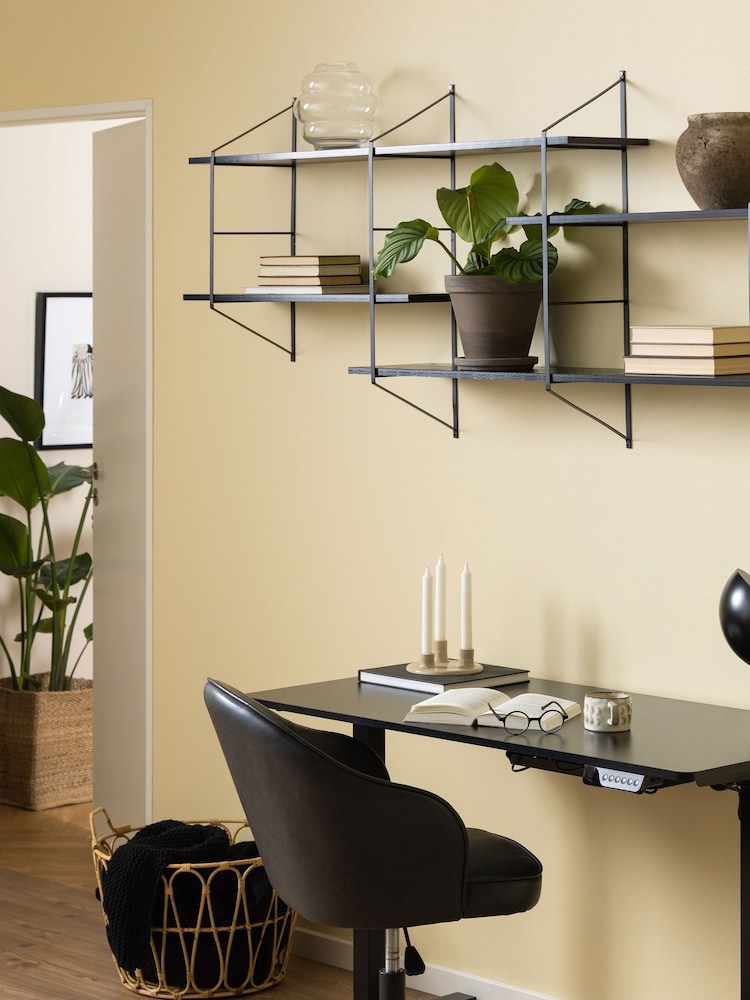 Actona Black Belfast Wall Unit with 4 Shelves - Image 1 of 6