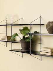 Actona Black Belfast Wall Unit with 4 Shelves - Image 2 of 6