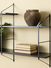 Actona Black Belfast Wall Unit with 4 Shelves - Image 3 of 6