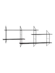 Actona Black Belfast Wall Unit with 4 Shelves - Image 5 of 6