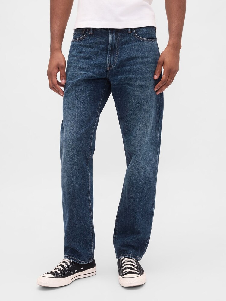 Gap Blue Relaxed Straight Jeans - Image 1 of 5 Gap Blue Relaxed Straight Jeans - Image 1 of 5