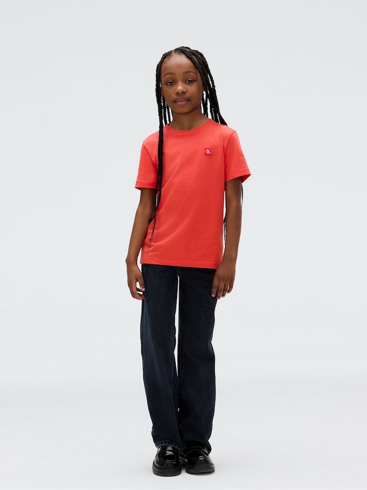 Calvin Klein Red Mono Mini Badge Reg T-Shirt - Image 1 of 3