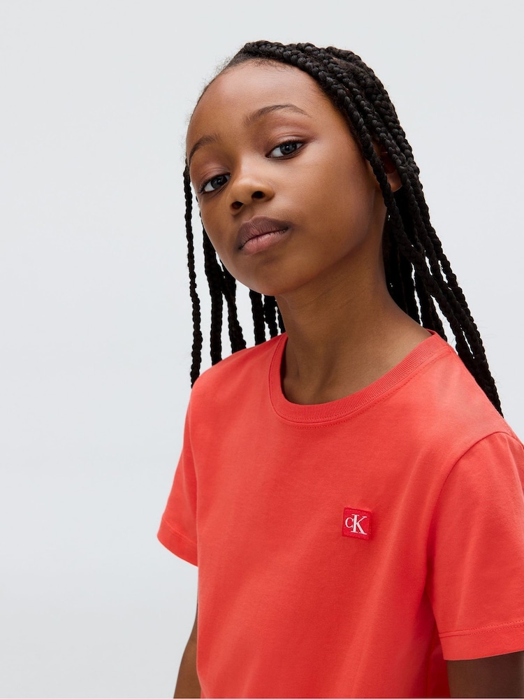 Calvin Klein Red Mono Mini Badge Reg T-Shirt - Image 3 of 3