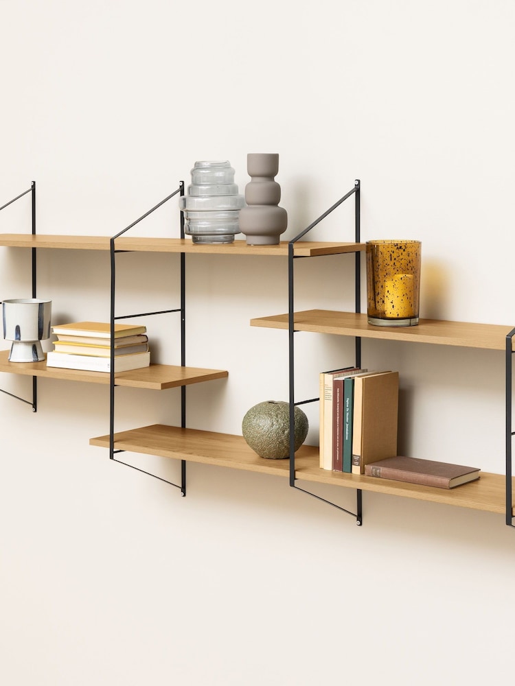 Actona Oak Belfast Wall Unit with 4 Shelves - Image 1 of 3