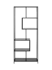 Actona Black Seaford Tall Metal Bookcase with 5 Black Shelves - Image 5 of 6