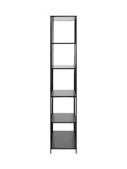 Actona Black Seaford Tall Metal Bookcase with 5 Black Shelves - Image 6 of 6