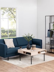 Actona Black  Oak Seaford Tall Metal Bookcase with 5 Black Shelves - Image 1 of 6