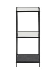 Actona Black Seaford Narrow Metal Bookcase with 2 Shelves - Image 3 of 5