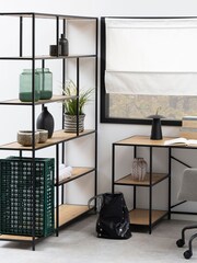 Actona Black Oak Seaford Bookcase with 5 Shelves - Image 1 of 6