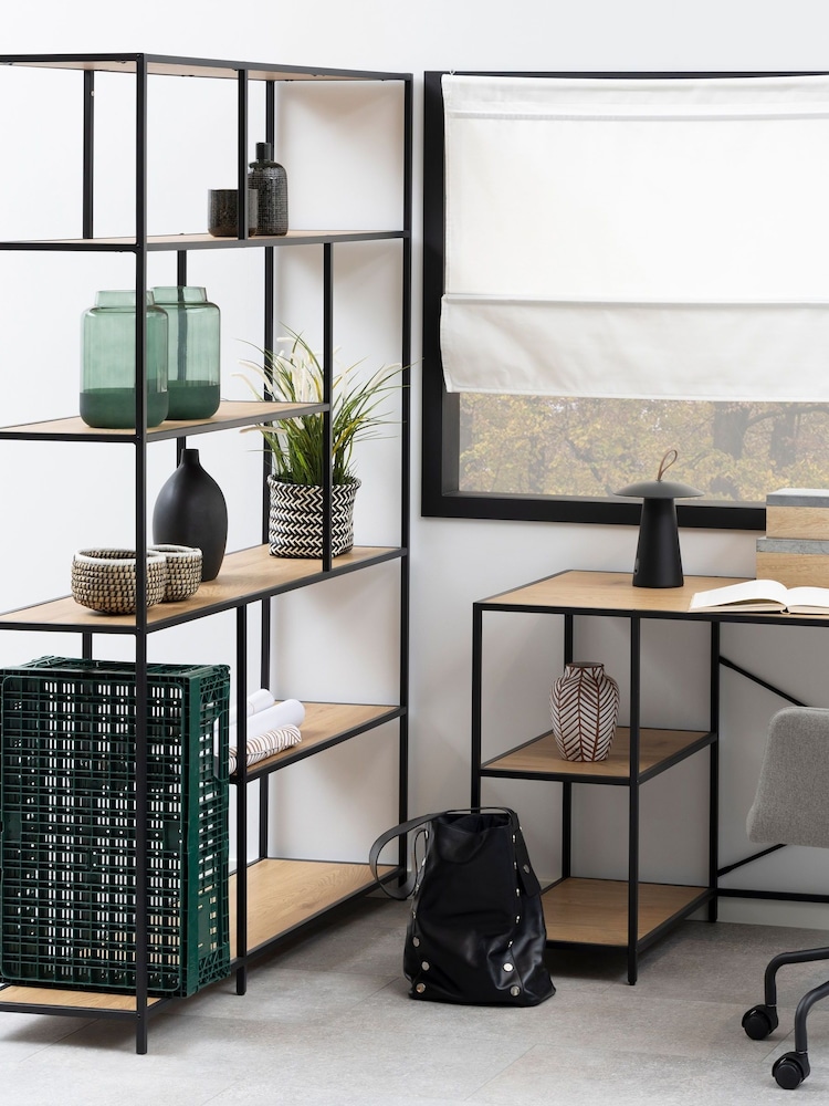 Actona Black Oak Seaford Bookcase with 5 Shelves - Image 1 of 6