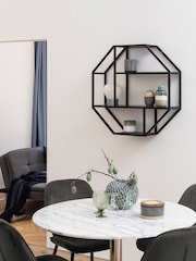 Actona Black Seaford Octagonal Metal Wall Shelf - Image 2 of 6