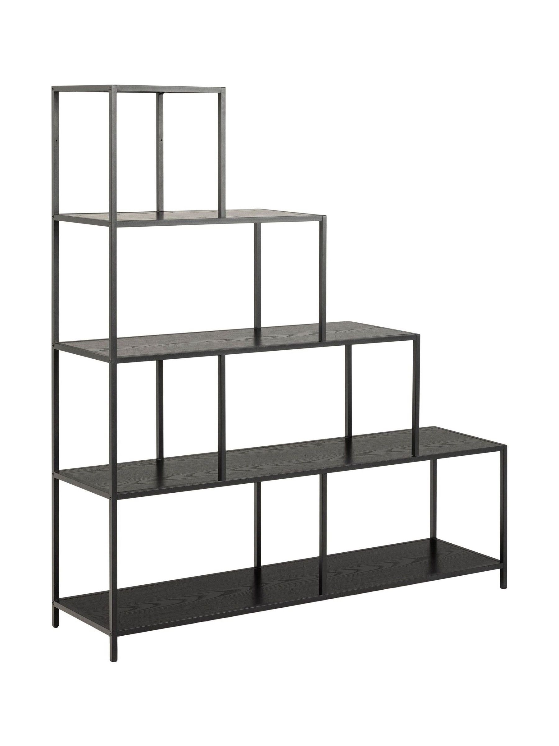 Actona Unisex Black Seaford Bookcase With 4 Shelves