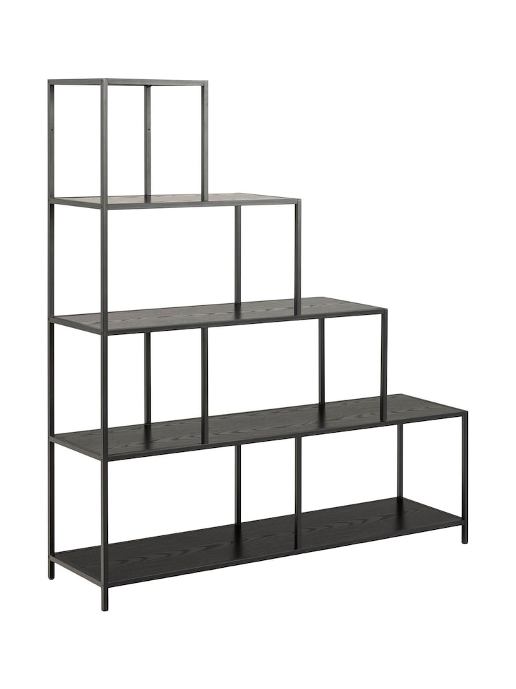 Actona Black Seaford Bookcase with 4 Shelves - Image 1 of 3