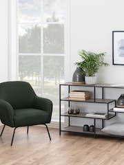 Actona Black Sonoma Oak Seaford Wide Metal Bookcase with 4 Black Shelves - Image 1 of 4