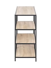 Actona Black Sonoma Oak Seaford Wide Metal Bookcase with 4 Black Shelves - Image 4 of 4