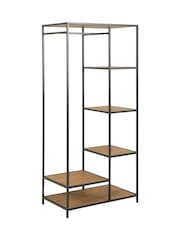 Actona Black Oak Seaford Metal Clothes Rack with 5 Shelves - Image 3 of 6