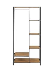 Actona Black Oak Seaford Metal Clothes Rack with 5 Shelves - Image 4 of 6