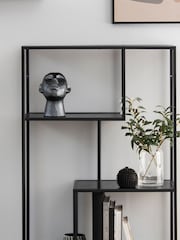 Actona Black Seaford Metal Asymmetrical Bookcase with 3 Shelves - Image 2 of 6