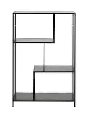 Actona Black Seaford Metal Asymmetrical Bookcase with 3 Shelves - Image 4 of 6