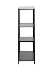 Actona Black Seaford Metal Asymmetrical Bookcase with 3 Shelves - Image 5 of 6