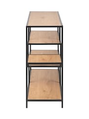 Actona Black Oak Seaford Wide Metal Bookcase with 4 Black Shelves - Image 6 of 6