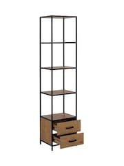 Actona Black Oak Seaford Bookcase with 2 Drawers and 3 Shelves - Image 2 of 6