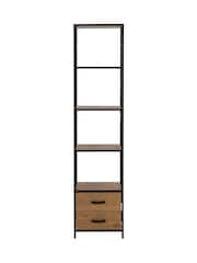 Actona Black Oak Seaford Bookcase with 2 Drawers and 3 Shelves - Image 3 of 6