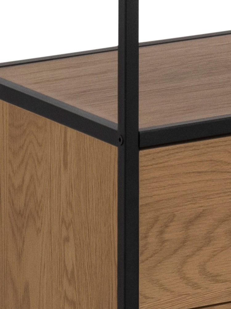 Actona Black Oak Seaford Bookcase with 2 Drawers and 3 Shelves - Image 6 of 6