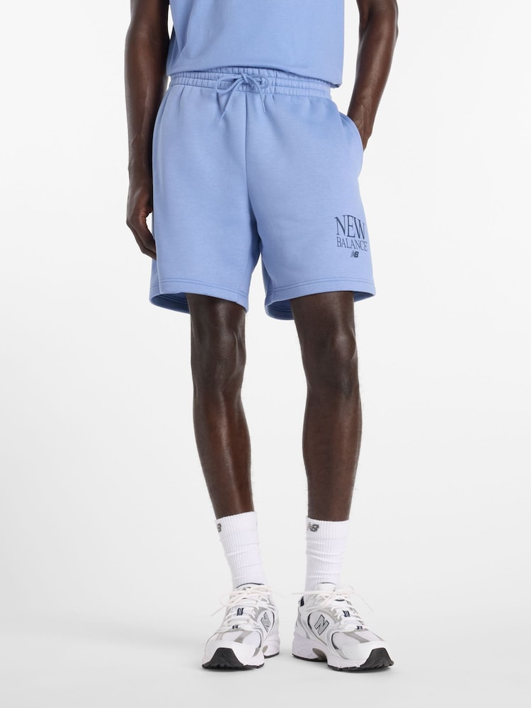 New Balance Blue Reimagined 7inch Fleece Shorts - Image 1 of 7