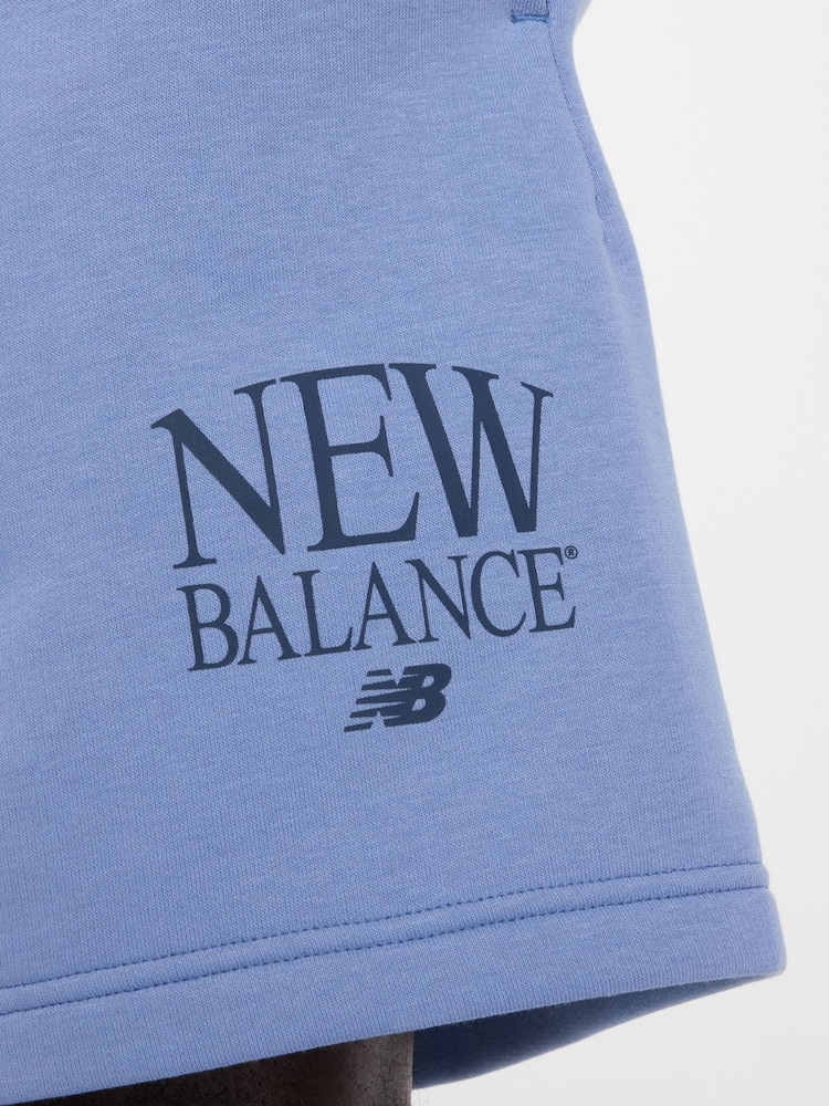 New Balance Blue Reimagined 7inch Fleece Shorts - Image 7 of 7