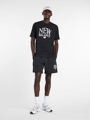 New Balance Black Reimagined 7inch Fleece Shorts - Image 3 of 7