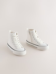 Hvit lerret - Høye joggesko med snøring - Bilde 1 av 6