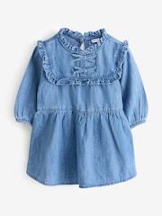 Blue Linen Blend Bow Dress - Image 1 of 1